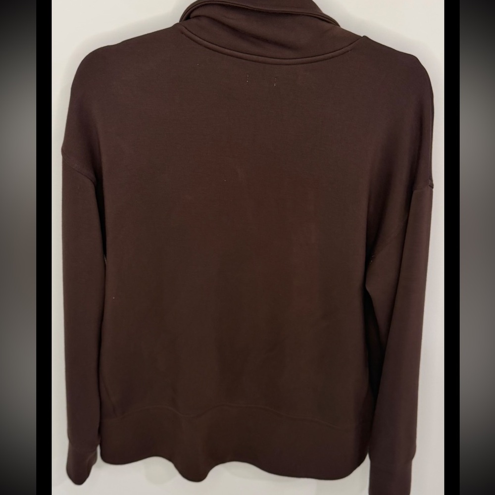 L.L.Bean CloudSoft Full Zip Cozy Sweatshirt Jacket Brown M New Style - Picture 3 of 9